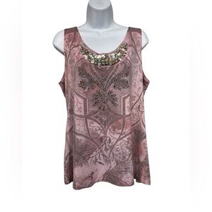 BLEU beaded tank top size large